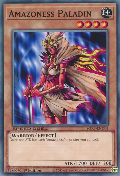 Amazoness Paladin SGX3-END04 card from Speed Duel GX: Duelists of Shadows