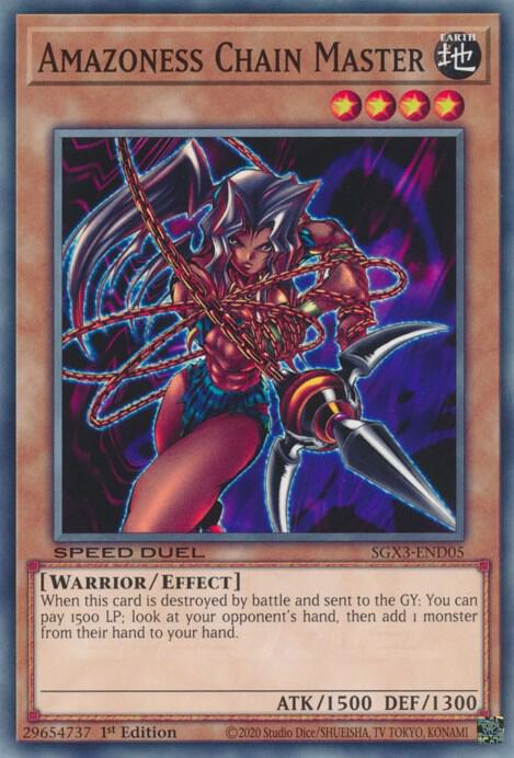 Amazoness Chain Master SGX3-END05 card from Speed Duel GX: Duelists of Shadows
