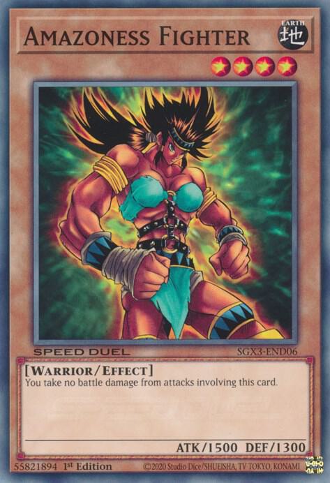 Amazoness Fighter SGX3-END06 card from Speed Duel GX: Duelists of Shadows