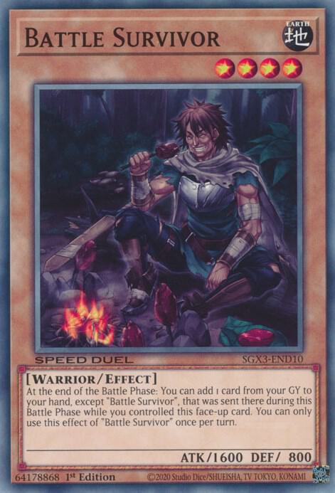 Battle Survivor SGX3-END10 card from Speed Duel GX: Duelists of Shadows