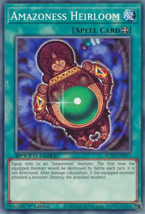 Amazoness Heirloom SGX3-END12 card from Speed Duel GX: Duelists of Shadows