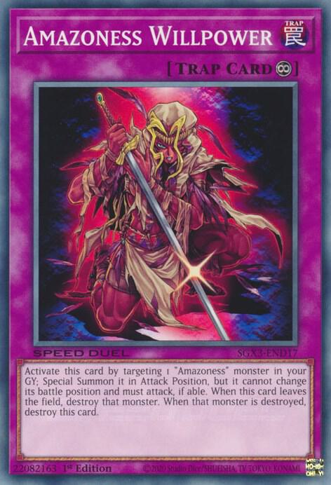 Amazoness Willpower SGX3-END17 card from Speed Duel GX: Duelists of Shadows