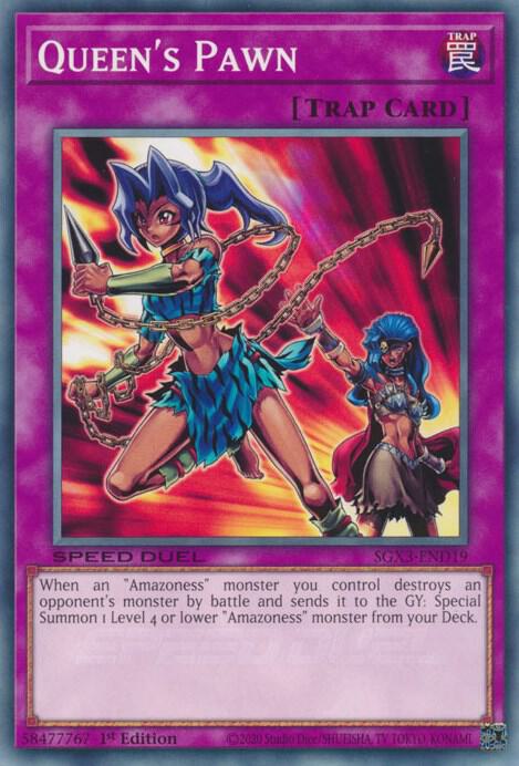 Queen's Pawn SGX3-END19 card from Speed Duel GX: Duelists of Shadows