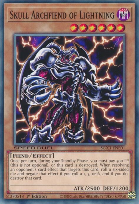 Skull Archfiend of Lightning SGX3-ENE01 card from Speed Duel GX: Duelists of Shadows
