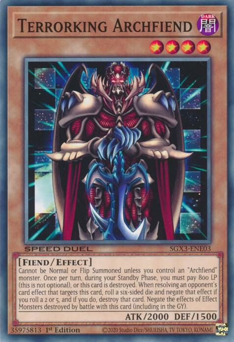 Terrorking Archfiend SGX3-ENE03 card from Speed Duel GX: Duelists of Shadows