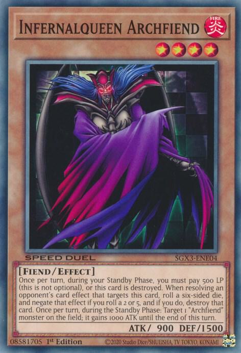 Infernalqueen Archfiend SGX3-ENE04 card from Speed Duel GX: Duelists of Shadows