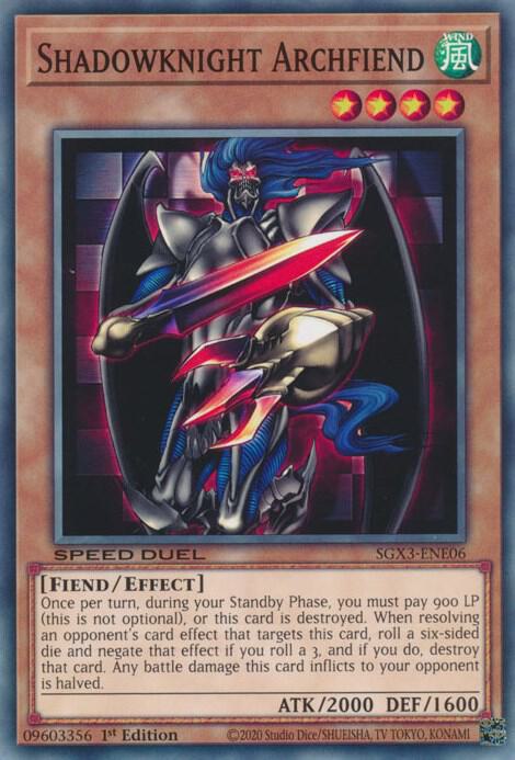 Shadowknight Archfiend SGX3-ENE06 card from Speed Duel GX: Duelists of Shadows