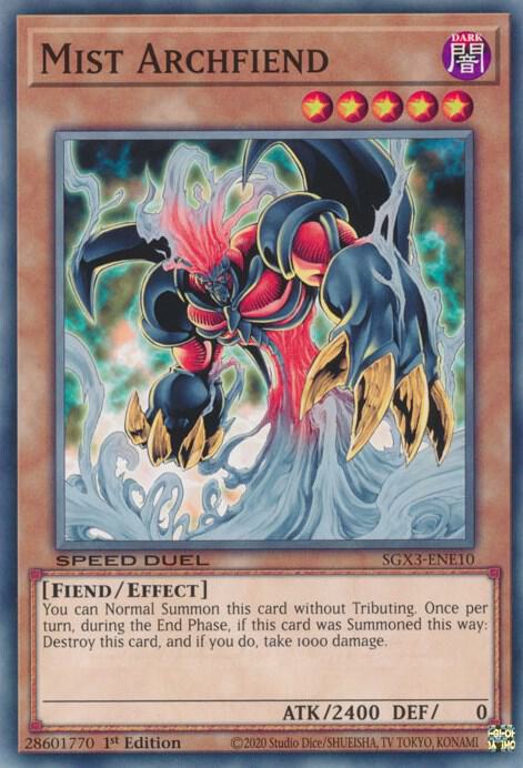 Mist Archfiend SGX3-ENE10 card from Speed Duel GX: Duelists of Shadows
