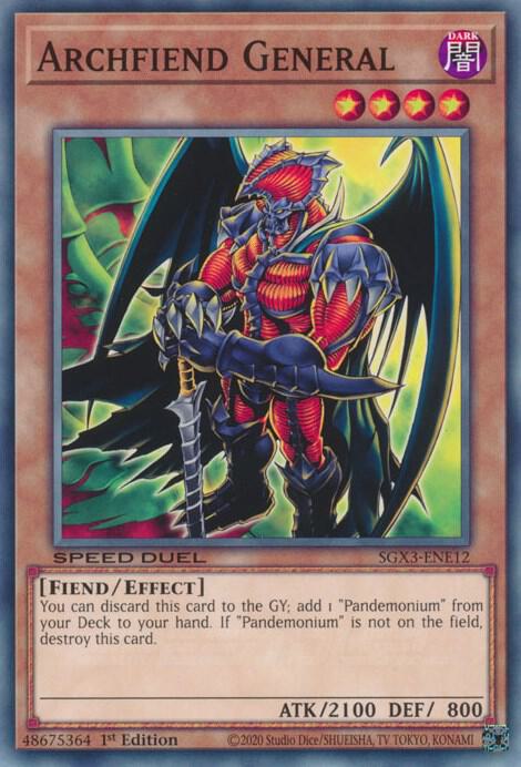 Archfiend General SGX3-ENE12 card from Speed Duel GX: Duelists of Shadows