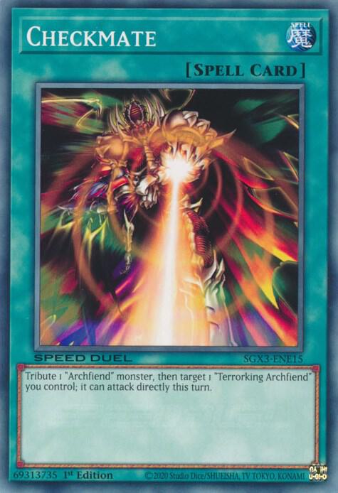 Checkmate SGX3-ENE15 card from Speed Duel GX: Duelists of Shadows