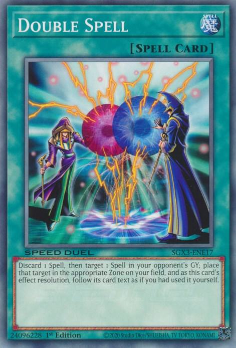 Double Spell SGX3-ENE17 card from Speed Duel GX: Duelists of Shadows