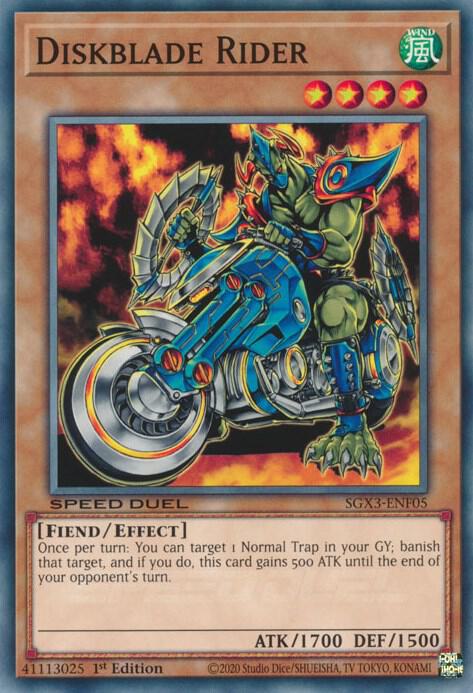 Diskblade Rider SGX3-ENF05 card from Speed Duel GX: Duelists of Shadows