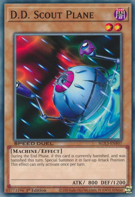D.D. Scout Plane SGX3-ENF07 card from Speed Duel GX: Duelists of Shadows
