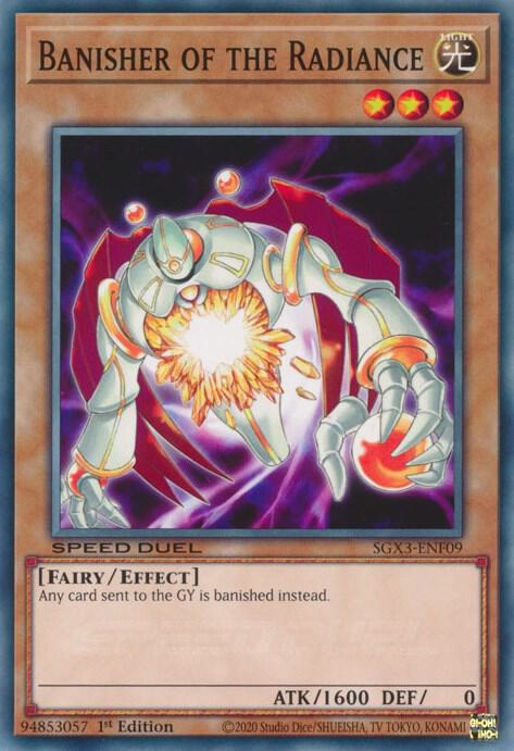 Banisher of the Radiance SGX3-ENF09 card from Speed Duel GX: Duelists of Shadows