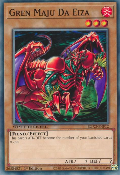 Gren Maju Da Eiza SGX3-ENF12 card from Speed Duel GX: Duelists of Shadows
