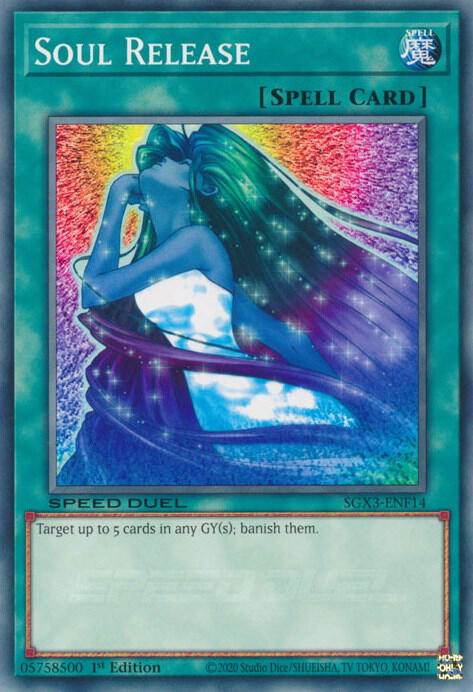Soul Release SGX3-ENF14 card from Speed Duel GX: Duelists of Shadows