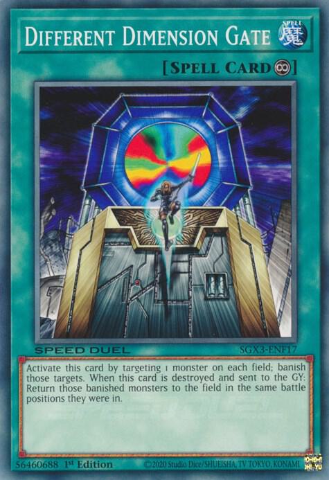 Different Dimension Gate (F) SGX3-ENF17 card from Speed Duel GX: Duelists of Shadows