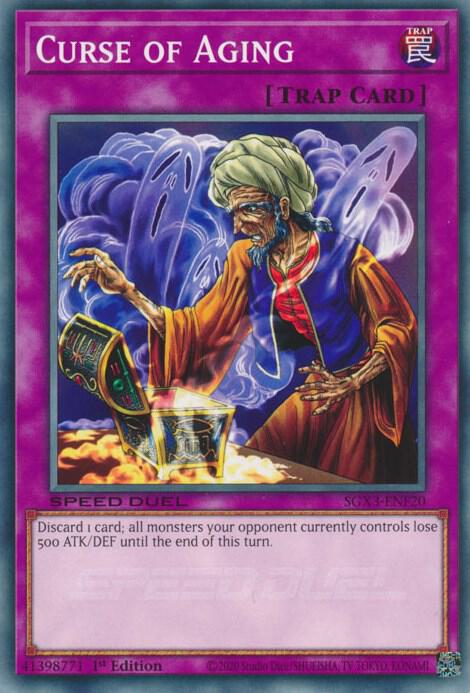 Curse of Aging SGX3-ENF20 card from Speed Duel GX: Duelists of Shadows