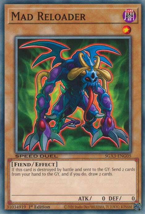 Mad Reloader SGX3-ENG05 card from Speed Duel GX: Duelists of Shadows
