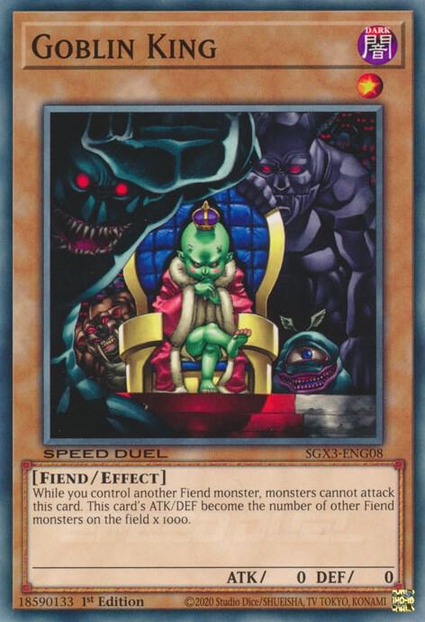 Goblin King SGX3-ENG08 card from Speed Duel GX: Duelists of Shadows