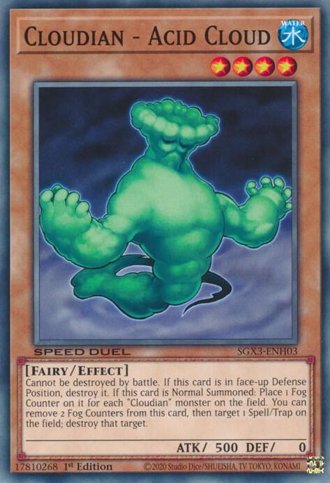 Cloudian - Acid Cloud SGX3-ENH03 card from Speed Duel GX: Duelists of Shadows