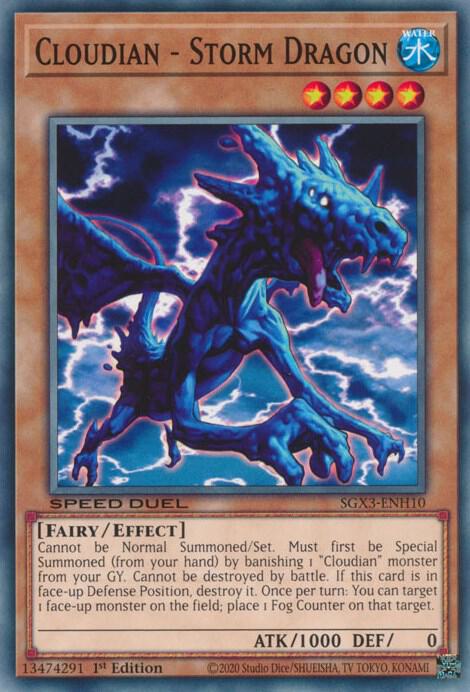 Cloudian - Storm Dragon SGX3-ENH10 card from Speed Duel GX: Duelists of Shadows