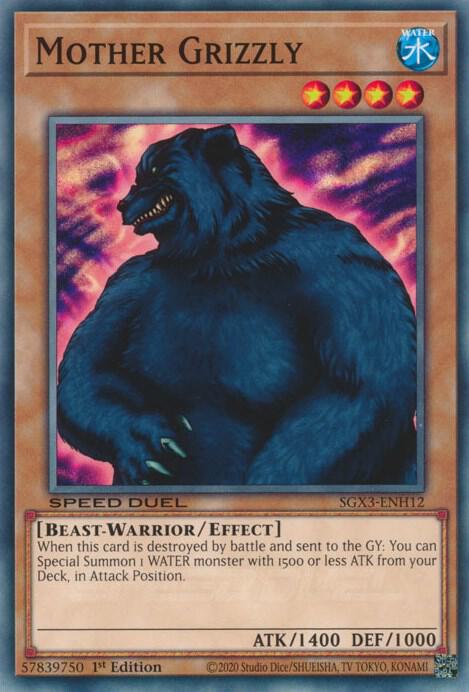 Mother Grizzly SGX3-ENH12 card from Speed Duel GX: Duelists of Shadows