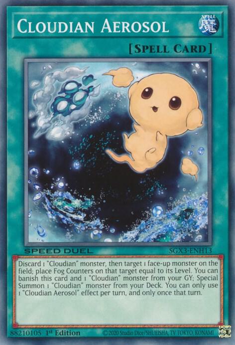 Cloudian Aerosol SGX3-ENH13 card from Speed Duel GX: Duelists of Shadows