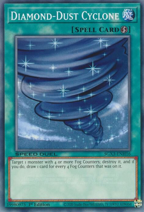 Diamond-Dust Cyclone SGX3-ENH16 card from Speed Duel GX: Duelists of Shadows