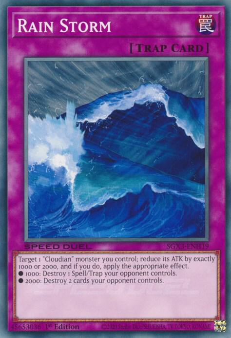 Rain Storm SGX3-ENH19 card from Speed Duel GX: Duelists of Shadows