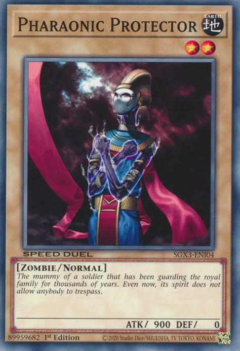 Pharaonic Protector SGX3-ENI04 card from Speed Duel GX: Duelists of Shadows