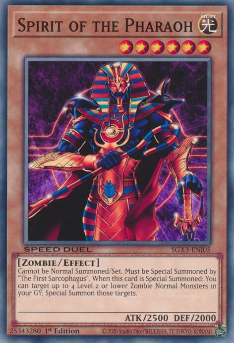 Spirit of the Pharaoh SGX3-ENI05 card from Speed Duel GX: Duelists of Shadows