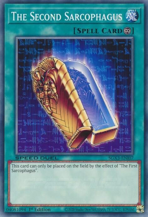 The Second Sarcophagus SGX3-ENI07 card from Speed Duel GX: Duelists of Shadows