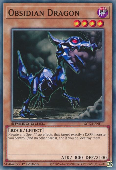 Obsidian Dragon SGX3-ENI11 card from Speed Duel GX: Duelists of Shadows
