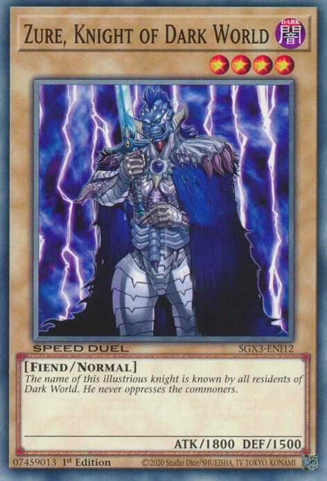 Zure, Knight of Dark World SGX3-ENI12 card from Speed Duel GX: Duelists of Shadows