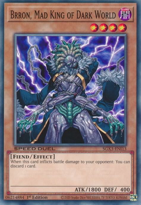 Brron, Mad King of Dark World SGX3-ENI13 card from Speed Duel GX: Duelists of Shadows