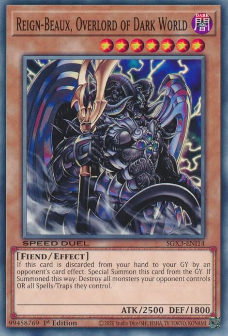 Reign-Beaux, Overlord of Dark World SGX3-ENI14 card from Speed Duel GX: Duelists of Shadows