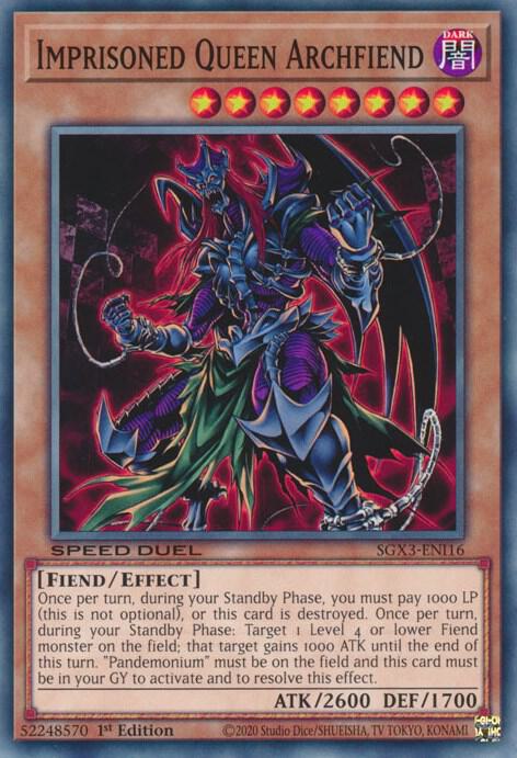 Imprisoned Queen Archfiend SGX3-ENI16 card from Speed Duel GX: Duelists of Shadows