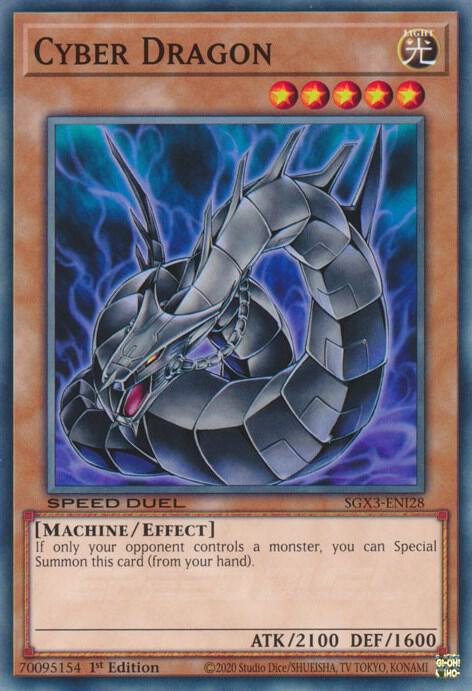Cyber Dragon SGX3-ENI28 card from Speed Duel GX: Duelists of Shadows