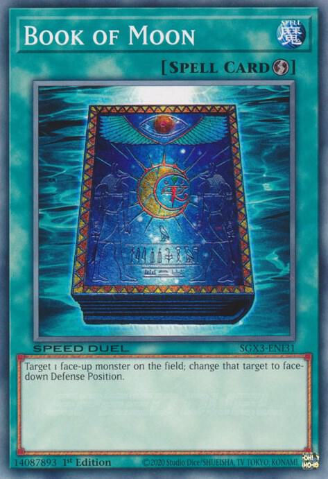Book of Moon SGX3-ENI31 card from Speed Duel GX: Duelists of Shadows