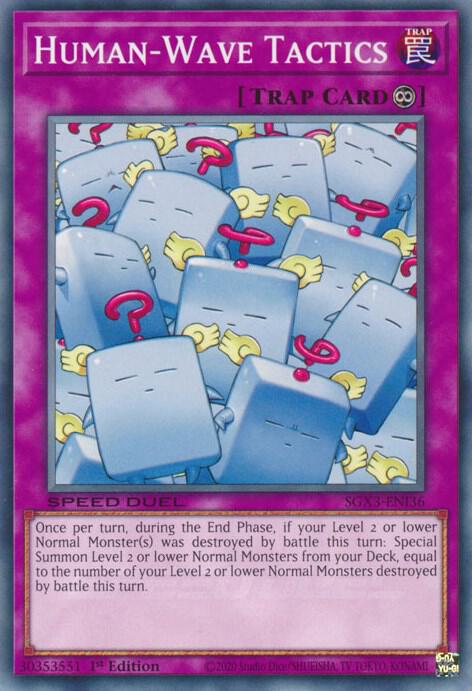 Human-Wave Tactics SGX3-ENI36 card from Speed Duel GX: Duelists of Shadows