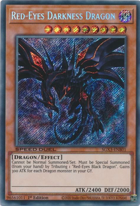 Red-Eyes Darkness Dragon (Secret Rare) SGX3-ENB01 card from Speed Duel GX: Duelists of Shadows