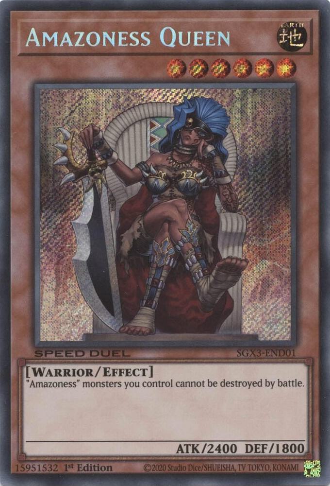 Amazoness Queen (Secret Rare) SGX3-END01 card from Speed Duel GX: Duelists of Shadows