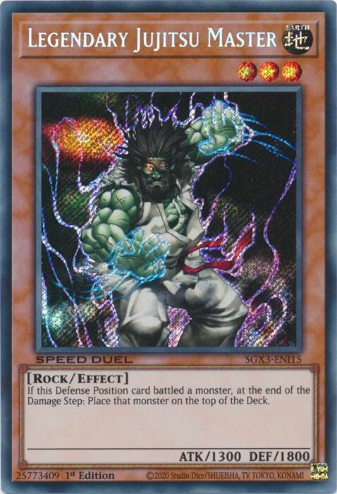 Legendary Jujitsu Master (Secret Rare) SGX3-ENI15 card from Speed Duel GX: Duelists of Shadows