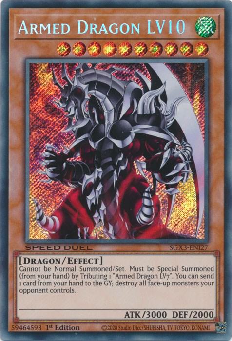 Armed Dragon LV10 (Secret Rare) SGX3-ENI27 card from Speed Duel GX: Duelists of Shadows