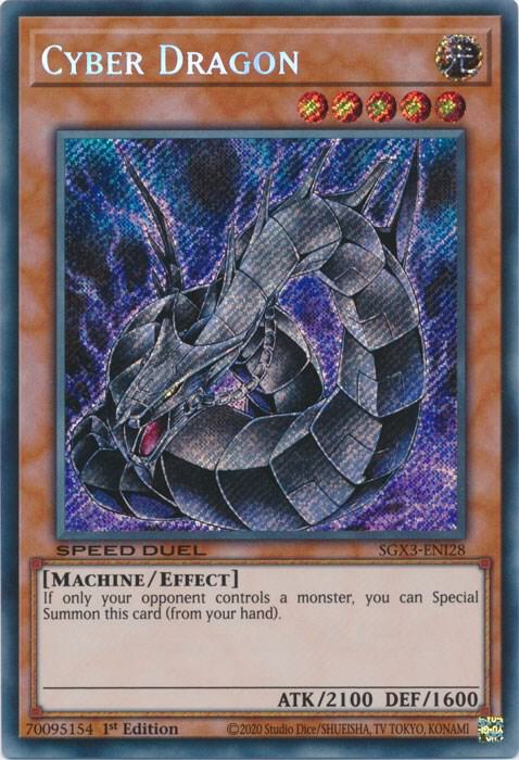 Cyber Dragon (Secret Rare) SGX3-ENI28 card from Speed Duel GX: Duelists of Shadows