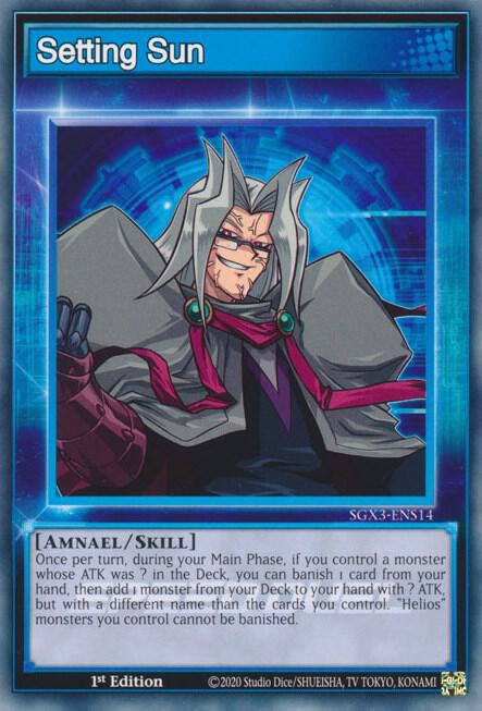 Setting Sun SGX3-ENS14 card from Speed Duel GX: Duelists of Shadows