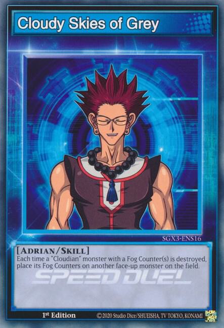 Cloudy Skies of Grey SGX3-ENS16 card from Speed Duel GX: Duelists of Shadows
