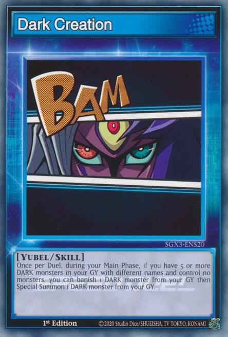 Dark Creation SGX3-ENS20 card from Speed Duel GX: Duelists of Shadows