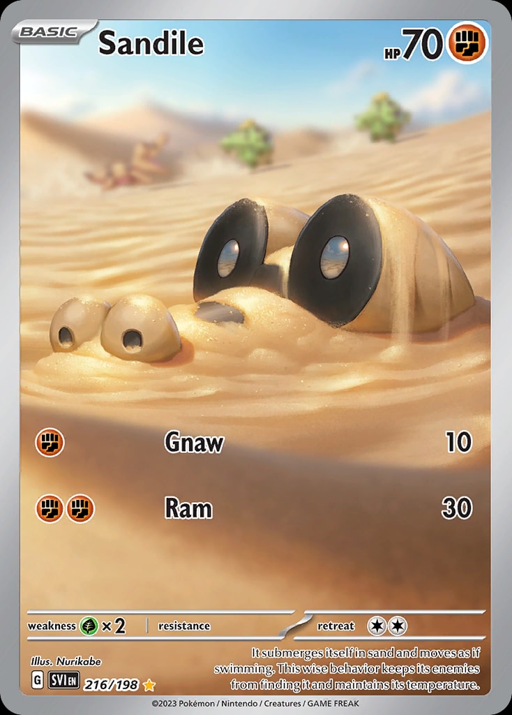 Sandile 216/198 card from SV01: Scarlet & Violet Base Set
